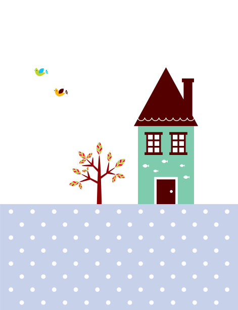 漂亮可爱的房子壁纸向量图片下载