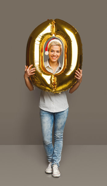 有0号气球肖像的快乐女孩图片下载