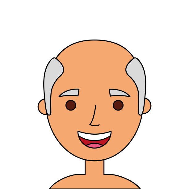 祖父的脸，老人的侧面头像图片下载