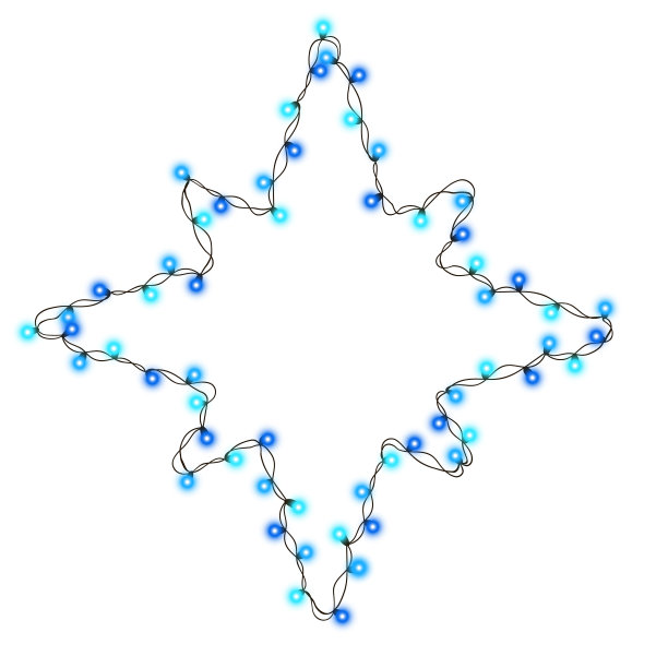 圣诞树串花环的圆形形状和文本空间孤立在黑暗的背景。逼真的圣诞，透明的新年派对装饰。灯泡装饰。灯光边境图片下载