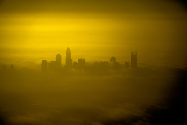 鸟瞰图在早上日出在夏洛特北卡罗莱纳州图片下载