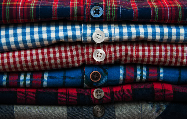 成堆的格子衬衫图片下载