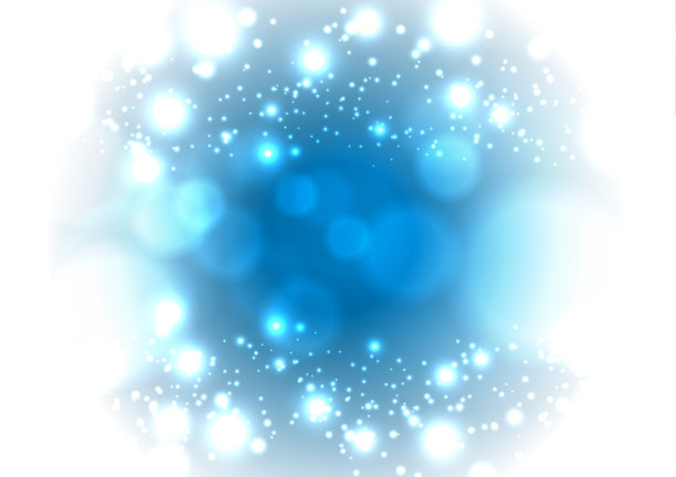圣诞魔术雪蓝背景。发光的秋天雪圈bokeh背景。矢量插图设计图片下载