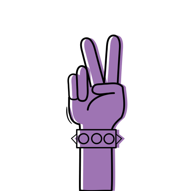 用手镯给手上色，用和平和爱的手势图片下载