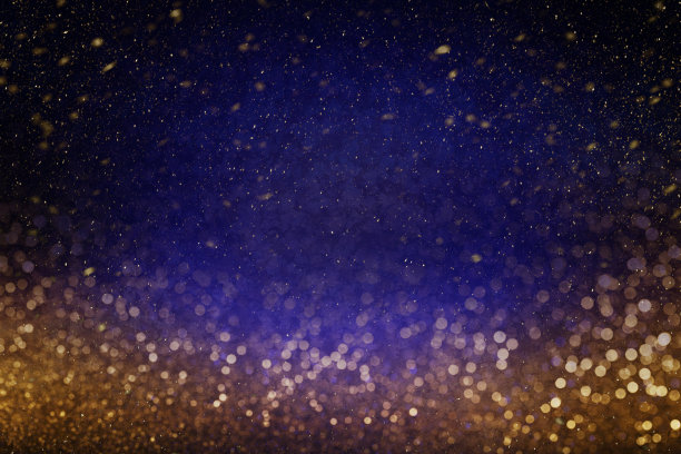 圣诞节散焦蓝金色背景图片下载