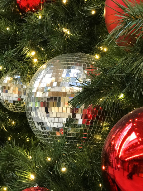 圣诞树和迪斯科球图片下载