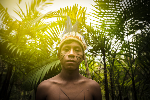 来自巴西丛林图皮瓜拉尼部落的土著人图片下载