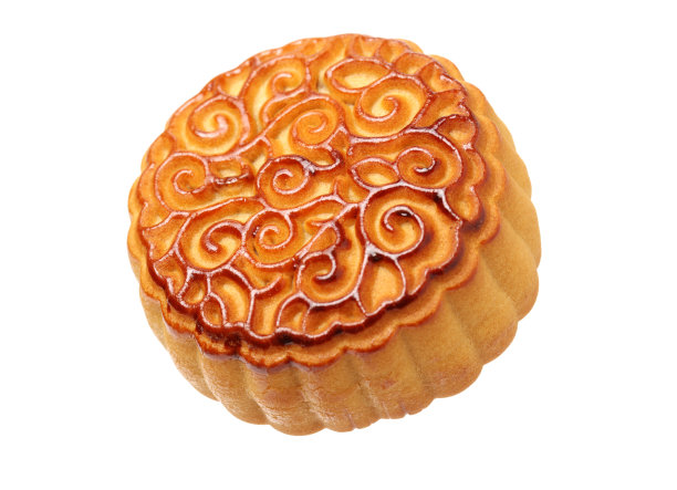 中秋月饼孤立在白色背景上图片下载