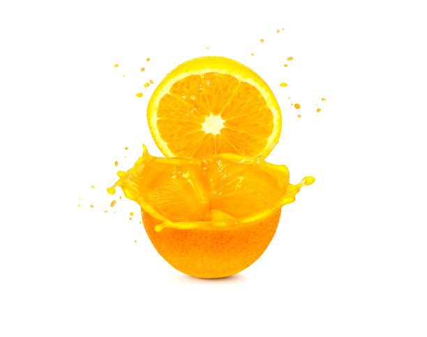 橙色与飞溅隔离图片下载