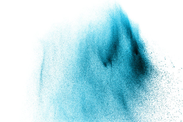 蓝色粒子在白色背景下爆炸图片下载