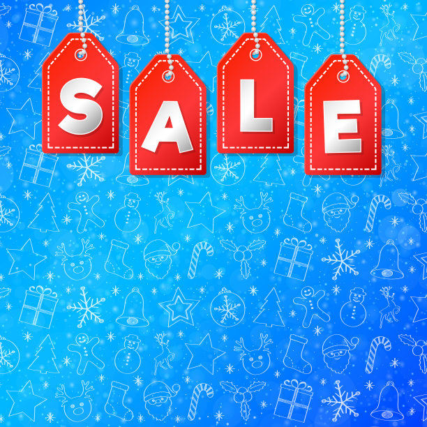 圣诞节促销banner模板，雪花背景矢量素材图片下载