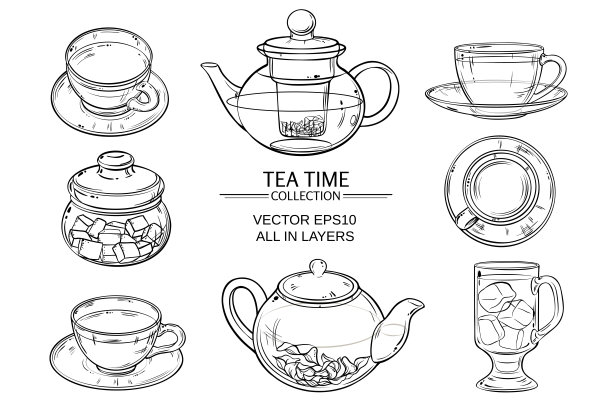 玻璃茶具小品素材图片