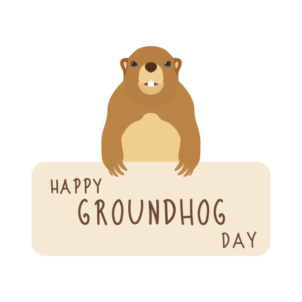 土拨鼠日快乐。可爱的土拨鼠矢量插图。图片下载