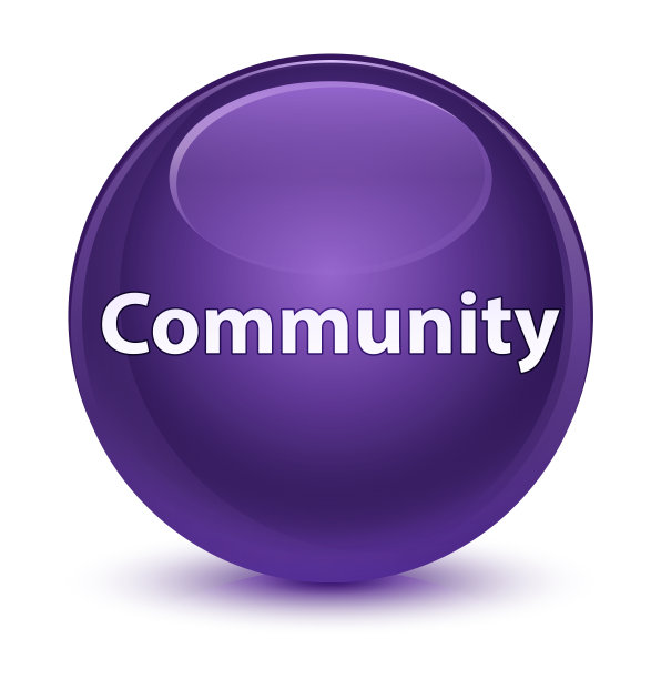 社区玻璃紫色圆形按钮图片下载