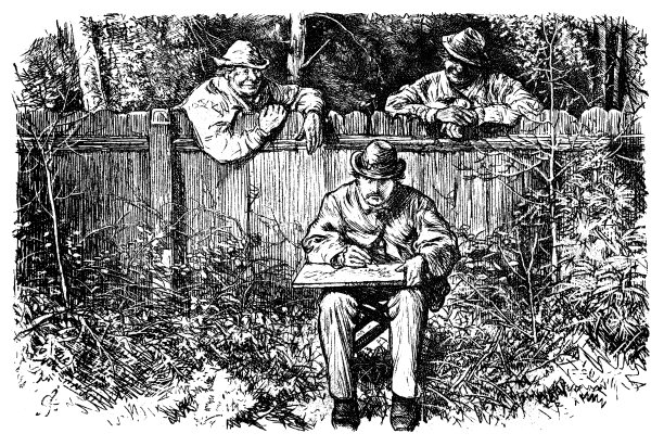 艺术家在大自然中作画图片下载