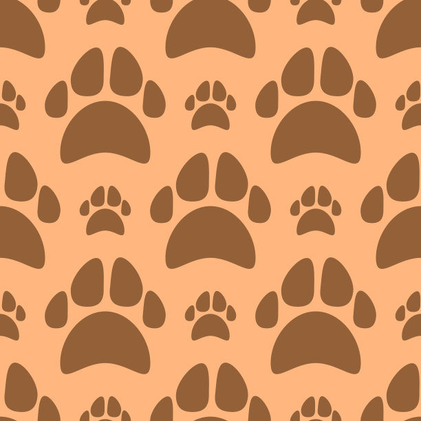狗脚印无缝模式图片下载
