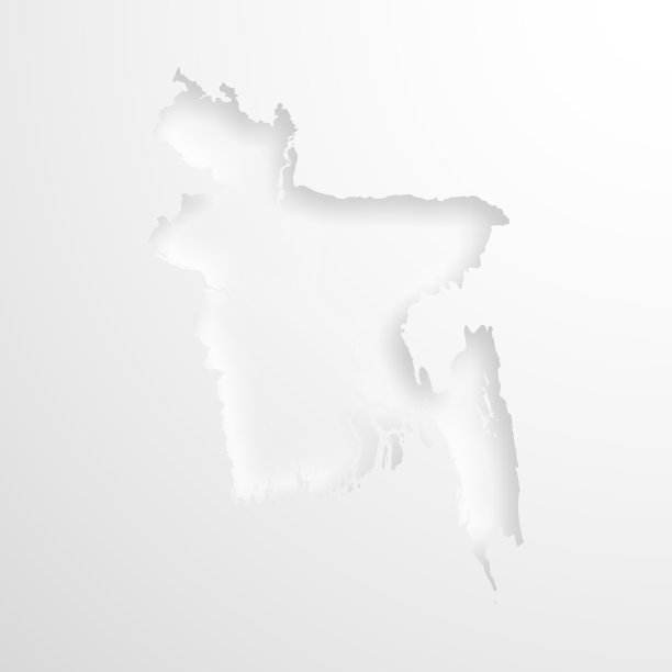 孟加拉国地图与空白背景压花纸效果图片下载