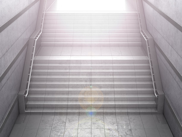 通往混凝土人行地铁的楼梯。成功的概念图片下载