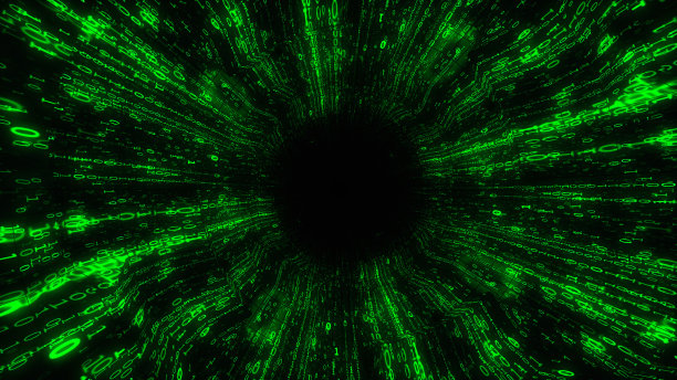 未来光纤隧道中的数据流动，技术背景图片下载