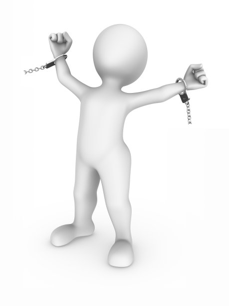 带着破手铐的快乐3d白人。图片下载