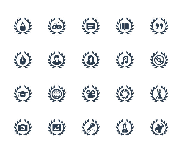 成就向量图标集图片下载