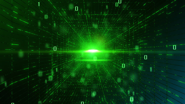 未来光纤隧道中的数据流动，技术背景图片下载