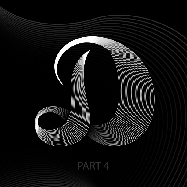 字母的线条与阴影的字母表图片下载