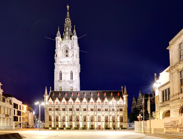 比利时根特历史名城贝尔福塔图片下载