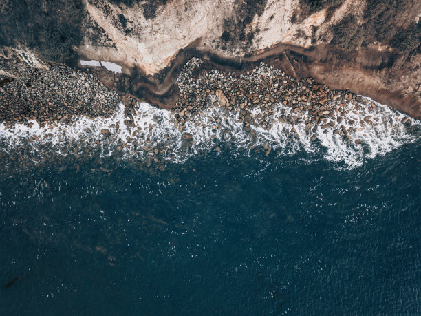 海洋海岸线鸟瞰图图片下载