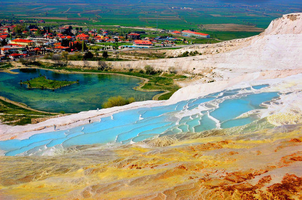 土耳其棉花堡地热温泉图片下载