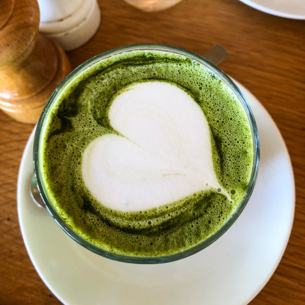 绿茶拿铁咖啡素材图片