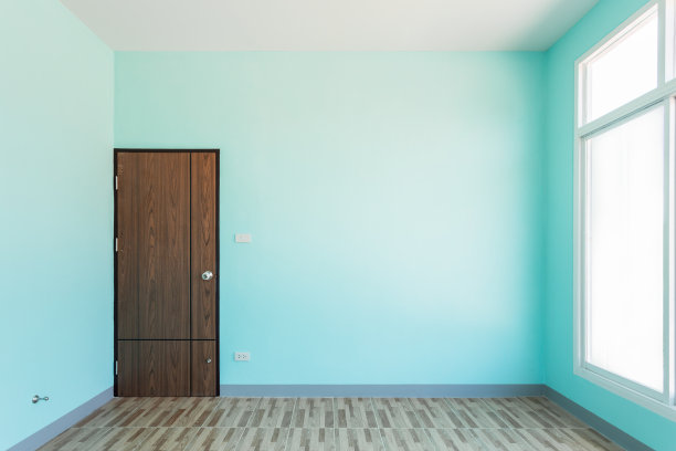 建筑家空房间墙蓝色图片下载