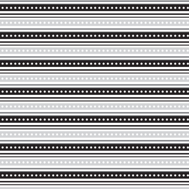 黑银线和黑银带白色星星内条纹图案背景素材图片