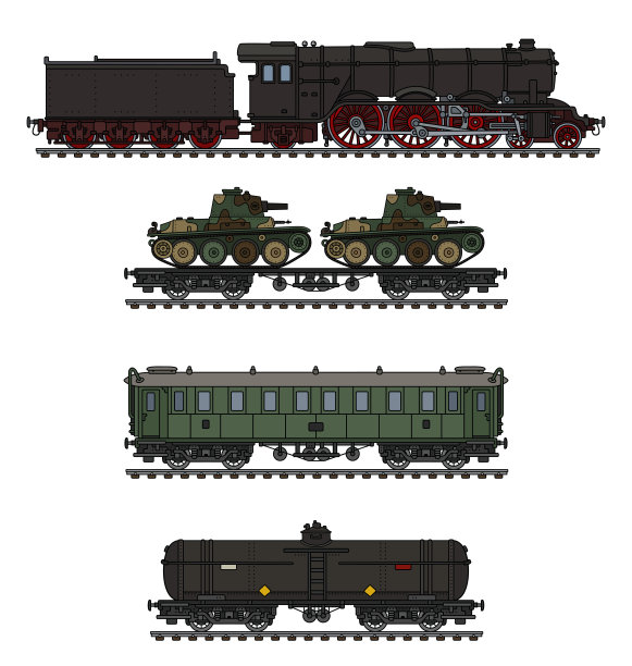 老式军用蒸汽火车图片下载