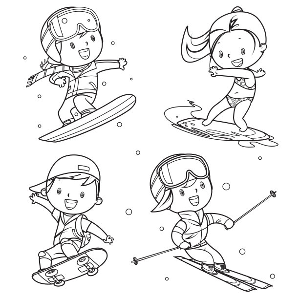 儿童运动人物绘画图片下载