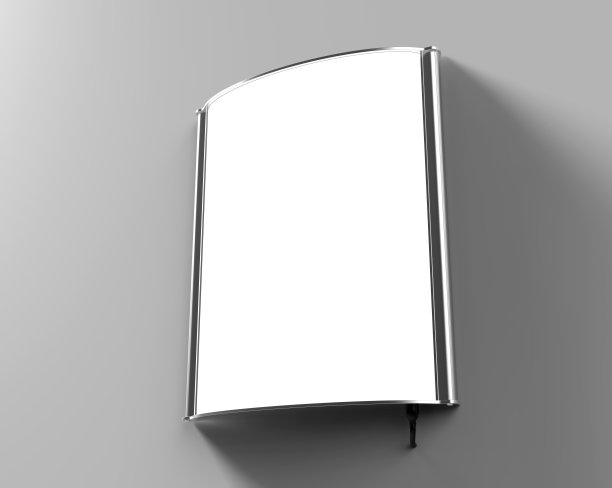 凸LED灯箱单面海报展示或标志持有人弯曲框架剧院账单或广告。3d渲染插图。图片下载