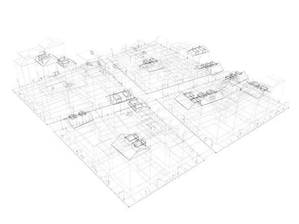 绘制的四分之一3D渲染图片下载