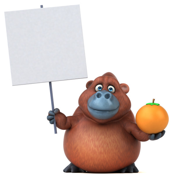 有趣的猩猩- 3D插图图片下载