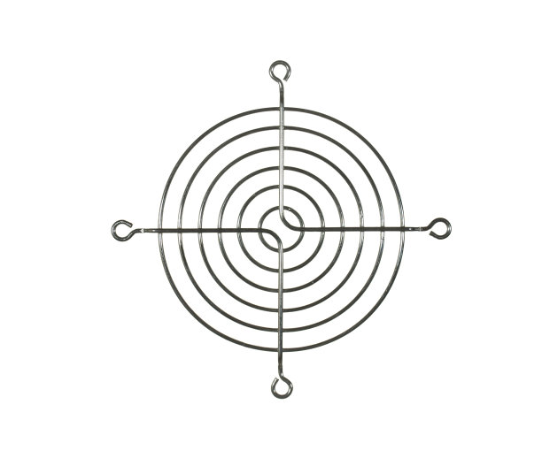 圆形保护格栅风扇闪亮的金属隔离在白色背景图片下载