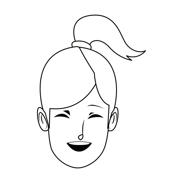 年轻女子笑着，脸蛋漂亮，闭着眼睛图片下载