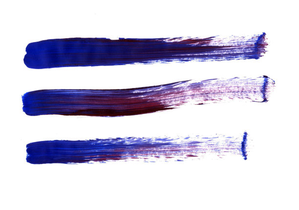 丙烯彩色横线。孤立的白色背景。图片下载