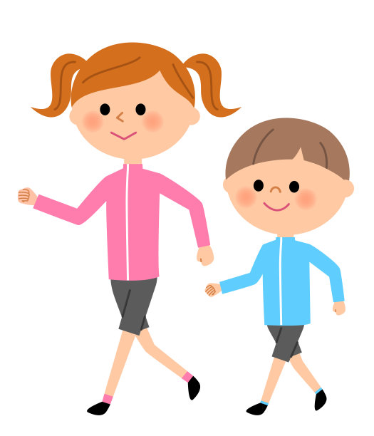 男孩和女孩，散步图片下载