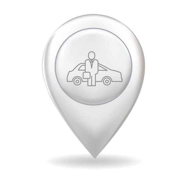 在地图指针针上的细线图标-汽车保险图片下载