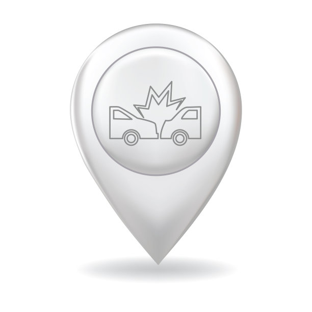 在地图指针针上的细线图标-汽车保险图片下载