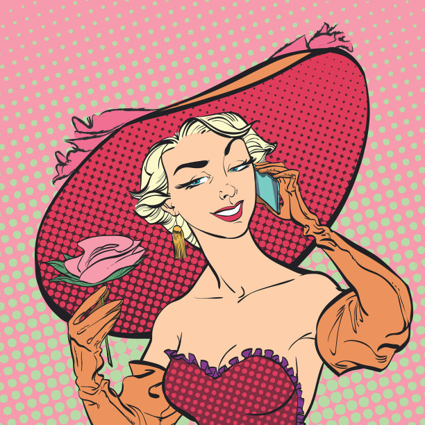 戴着大帽子的复古模特。女性的玫瑰。戴着大帽子的复古模特。图片下载