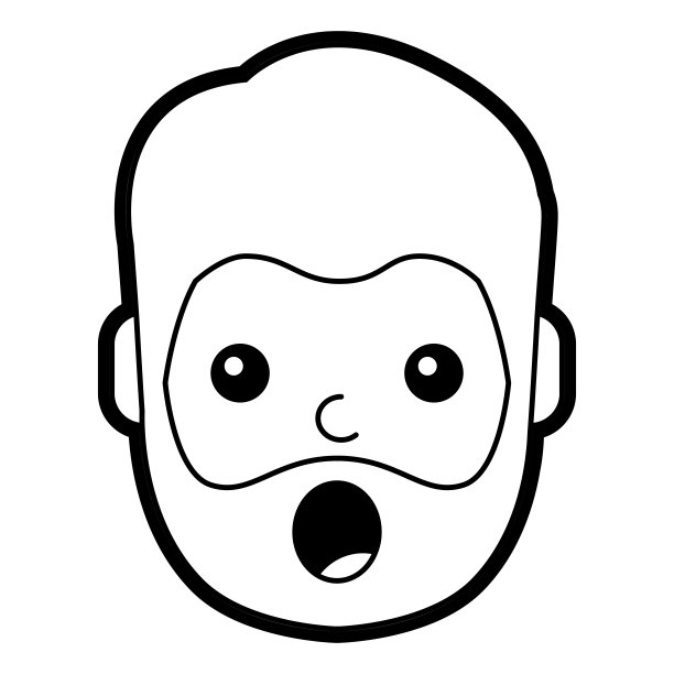 惊讶的男人面部表情风格素材图片