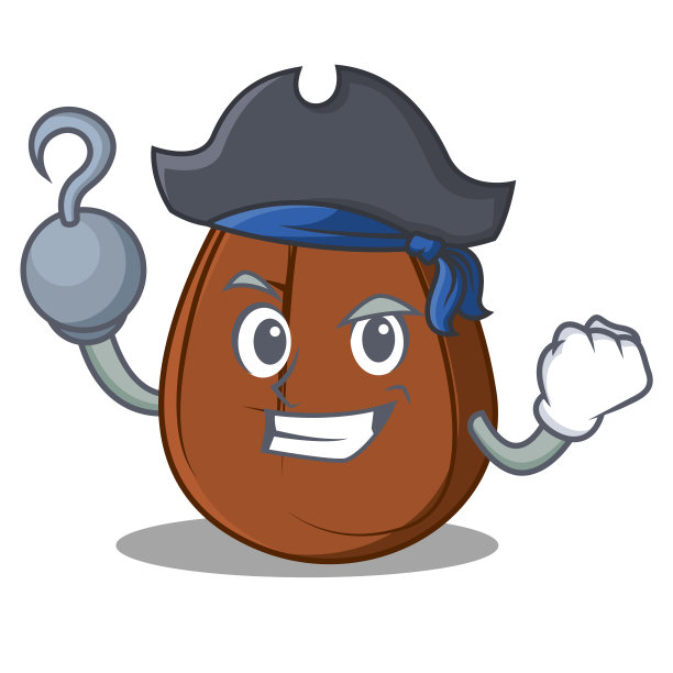 海盗咖啡豆人物卡通图片下载