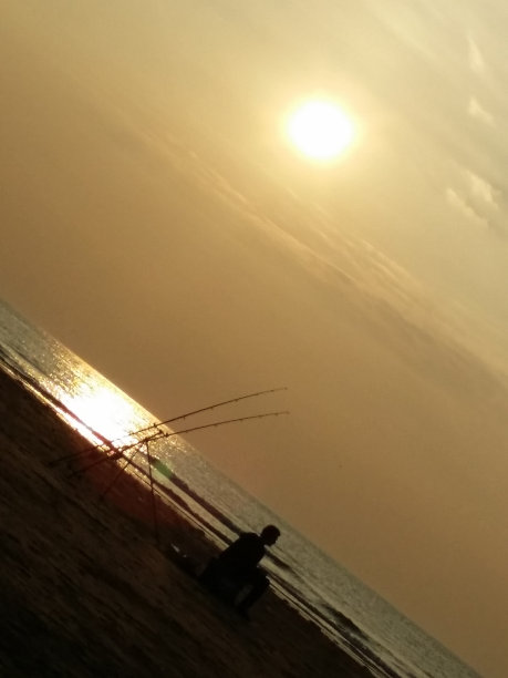 海滩上的剪影活动图片下载