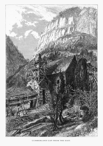 从东部，坎伯兰口，肯塔基州，田纳西州，美国，美国维多利亚版画，1872年图片下载