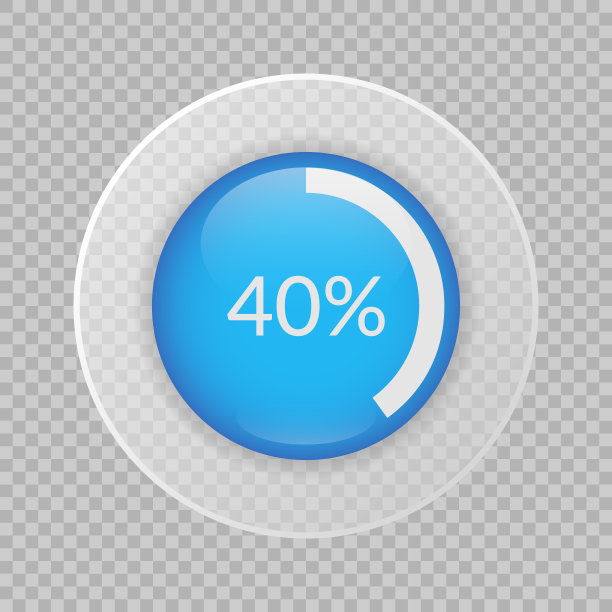 40%饼图透明背景。比例向量信息图。圆图孤立。商业插图图标营销项目，财务，财务报告，网页设计图片下载